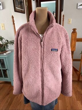 Patagonia Dusty Rose Sherpa Fleece Zip Jacket . Size Large